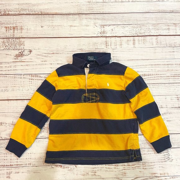 Boys Polo Ralph Lauren Striped Cotton Jersey Rugby Shirt - Picture 1 of 7